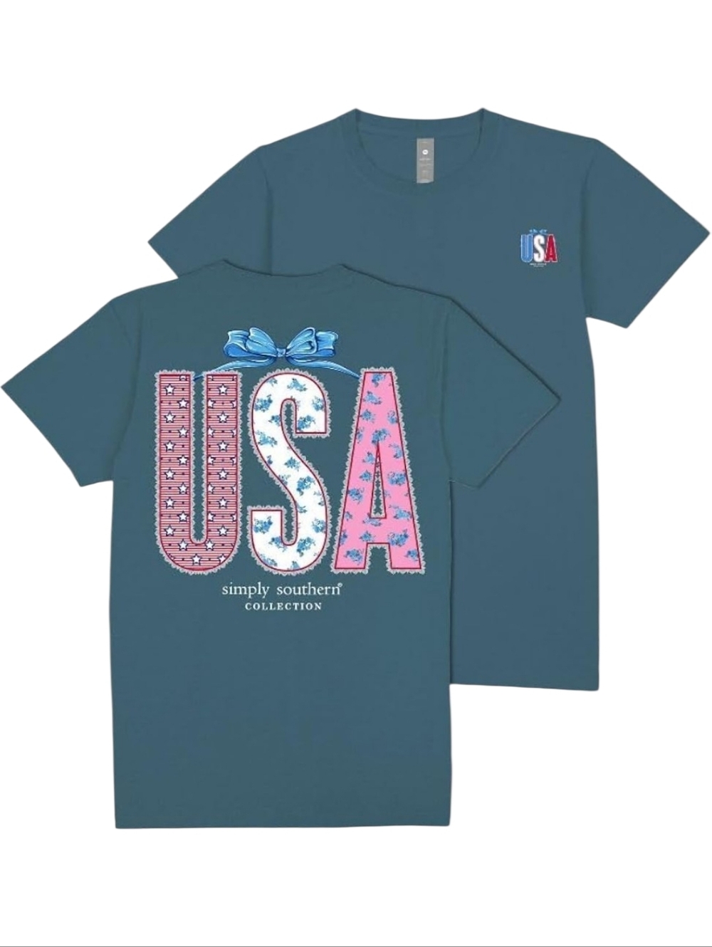 NWT Simply Southern USA Bow Graphic T-shirt